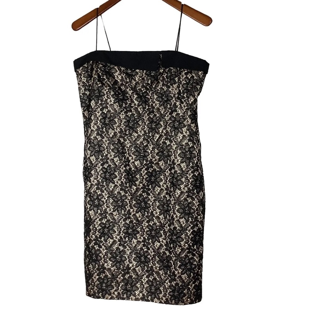 Talbots Lace Knee Length Dress Size 10P Spaghetti Strap‎ small split in back